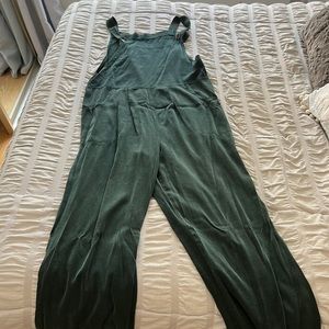 Green Thrifted Fabric Overalls